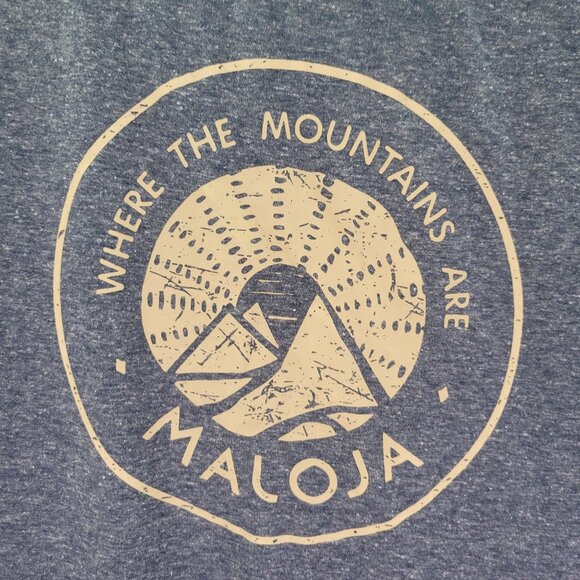 Maloja Heather Blue M T-Shirt With Mountain Design - Picture 9 of 9